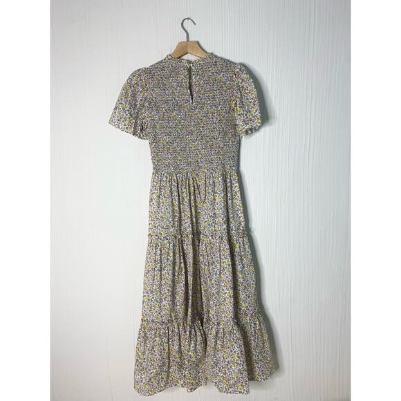 BAYBALA Jolene Smocked Bust Flutter Sleeve Floral Prairie Maxi Dress LARGE - Picture 8 of 14